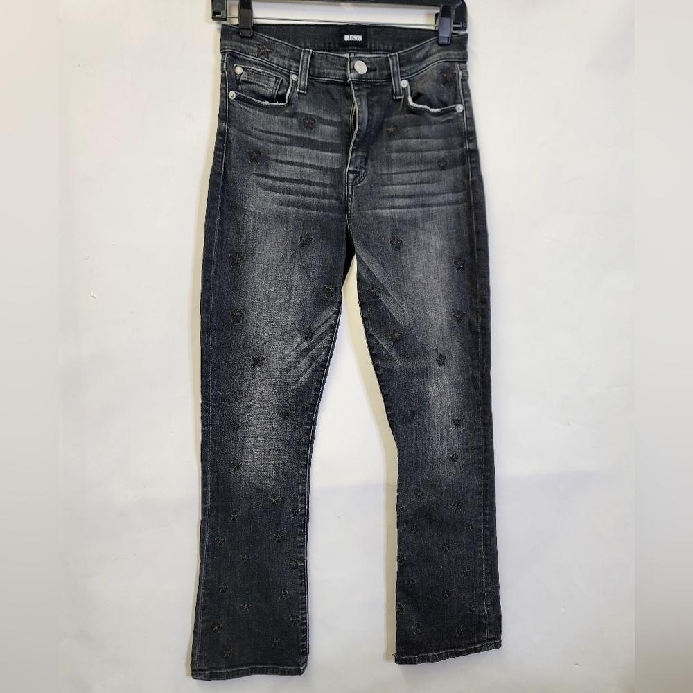 Hudson star embroidered semi flare Jeans